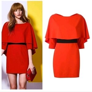 Alice +  Olivia Cairo Cape-back Crepe Mini Dress Size 6